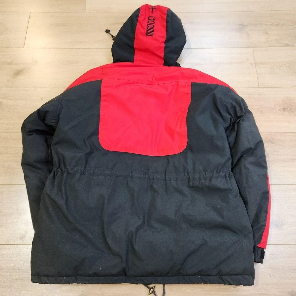 Vintage Triple F.A.T. Goose Expedition Parka Mens Large Black Red Down Puffer Co